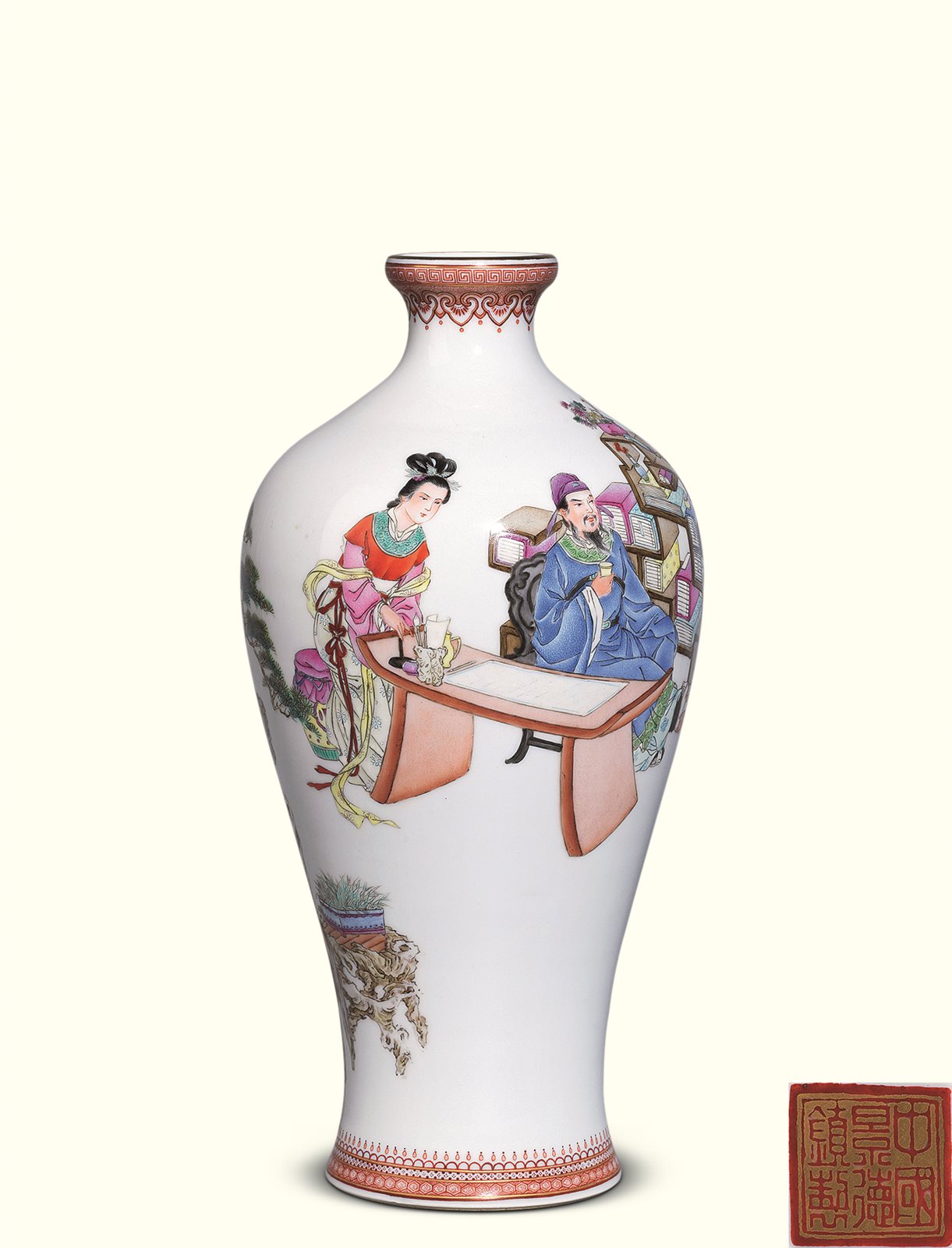 【海】中国美術品　清時代　萬福优問　人物粉彩　花瓶　酒器　骨董品 時代品 海】中国美術品 清時代 萬福优問 人物粉彩 花瓶 酒器 骨董